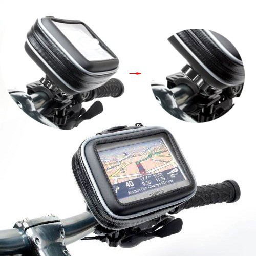 Motorcycle Bike Waterproof Case Bag + Mount Holder For Garmin GPS
