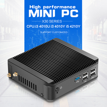 Haswell Nuc Barebone Fanless Mini PC Windows 10 Core i3 4010U 4010Y i5 4210Y 4K HTPC Graphics HD 4200 Optional Wifi Bluetooth