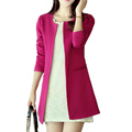 Women s Basic Jackets 2016 Women Long Jacket Solid Casual long sleeve outwear High Quality Slim