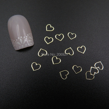 MS354 2 100pcs Gold Cute Heart Metal Sticker Nail Art Metal Sticker Nail Art Decoration Fancy