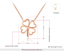 ROXI Brand Gift Fashion Jewelry Rose Gold Plated Hollow Flower Clover Pendant Necklace Women Wedding Free