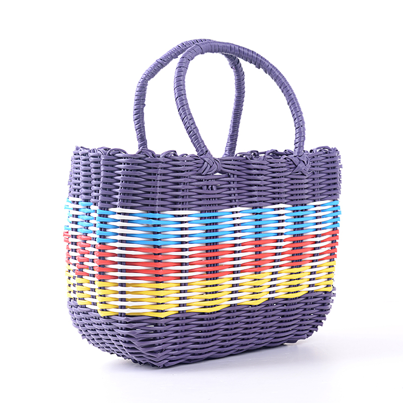 Purple Home Woven Basket Fruit Rattan Storage Box Shopping Baskets Organizer Handiwork Free Shipping 21*30*12cm