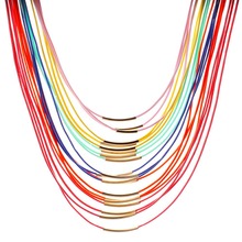 Hot Fashion Women Multicolor Necklace Multilayer Rope Bohemia Statement Long Necklace Jewelry for Women N27971