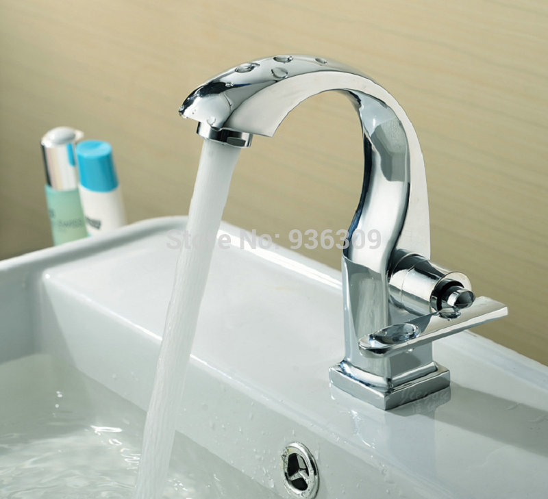 Brass Single Cold Basin Faucet Single Hole Chrome Finish Bathroom Sink Basin Single Cold Water Tap zx838