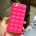 For iphone 7 6 6s Case Korean Peach Heart Jelly Candy Soft Silicone TPU Back Cover