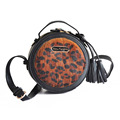 2016 Korean Famous Brand Leopard Tassel Leather Women Messenger Bags Horse Hair High Quality Mini Round
