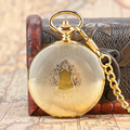 Luxury Exquisite Golden Royal Shield Design Pocket Watch Automatic Mechanical Fob Watches Men Women Best Birthday