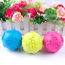 3 Color Teeth Bite Rubber Dog Cat Play Ball Products Interactive Toys