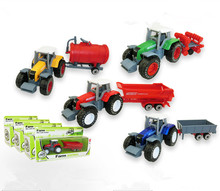 high quality 4Pcs / Set alloy car model simulation sliding farmer car tractor truck Toy Truck Models Truck Toy car