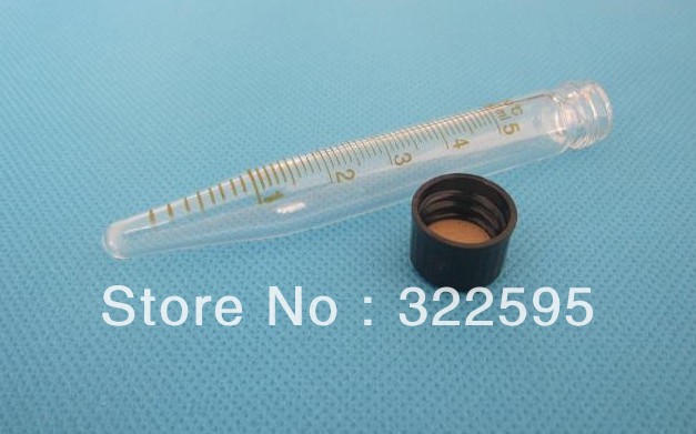 free shipping glass 5ml centrifugal tube with graduation conical bottom