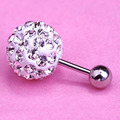 Favour Lotus Steel Rhinestone Navel Belly Button Ring Barbell Round Ball Body Piercing Men Jewelry Perfumes
