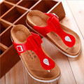 2016 New Summer Hot Sell Men Women Flat Cork Slippers Sandals Flip Flops Shoes Beach Shoes