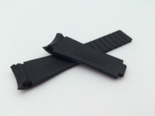 20 mm nuevos hombres negro correa para reloj de silicona resistente al agua reloj de goma banda curved end for rolexwatch