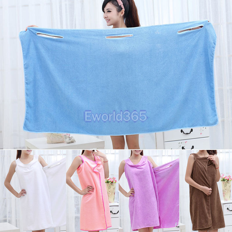 Fashion New New Womens Body Wrap Bath Towel Spa Shower Robe Bathrobe Absorbent Dressing Gown 5 Colors