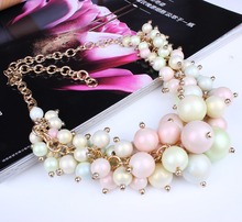 New Design Fashion Candy Color Pendant Necklace Multilayer Pearl Chain Necklace Women Choker Necklace Jewelry Wholesale
