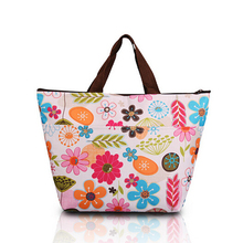 Portable Shipping Bag Flower Oxford Picnic Thermal Bag Neoprene Lunch Bag Food Cooler Bags Thermal Women Handbag