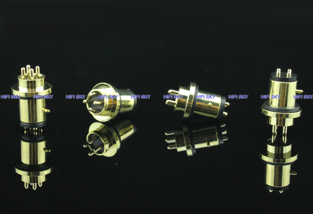 New 50pcs/lot HiFi ALL Gold Plated standard headshell 4pin connector