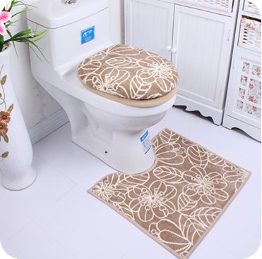 3Pcs/Set Many Styles of Toilet Cover Trendy Shower Room Fresh U Shape Mat & Toilet Lid Cover