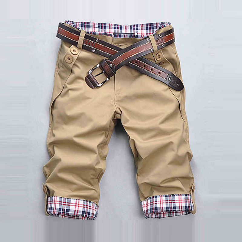 Summer 2015 male shorts hot sale two buckle pocket fashion slim men s shorts causual candy