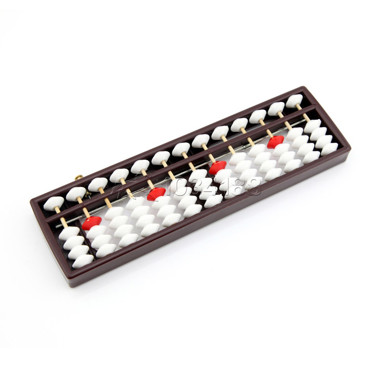 Mini 13 Columns Plastic Abacus Soroban With Resetting Key Arithmetic Mathematic Calculating Education Tool