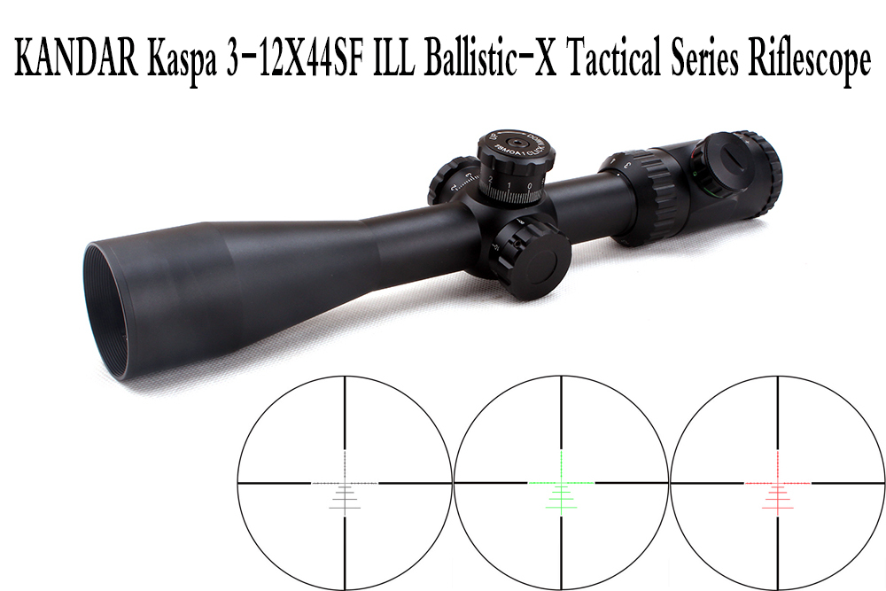 KANDAR Kaspa 3 12X44SFIR ILL Ballistic X Tactical Riflescope Airsoft Air Gun Shooting Hunting Rifle Scope