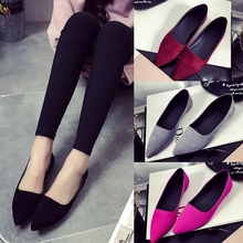 Women Flats Summer Style Casual Solid Pointed Toe Slip-On Flat Shoes Soft Comfortable Women Shoes Plus Pointed Flat Single Shoes