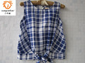 XQB brand Design 2016 new arrival cotton woven blue plaid casual summer preppy girl shirt clothes