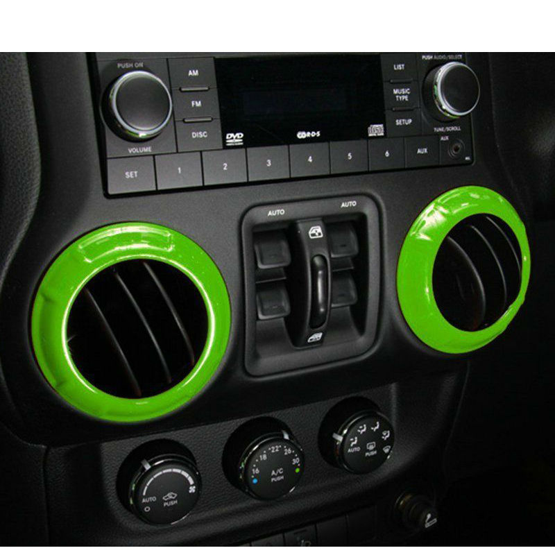 12pic 4doors Steering Wheel Trim Air Condition Vent Interior Accessories Door Handle Cover Kits Abs Chrome For Jeep Wrangler Jk