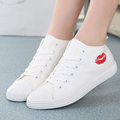 New Women Casual Shoes White Cute Trainers Fashion Mid Top Canvas Shoes Trainers Fashion Shoes Basket