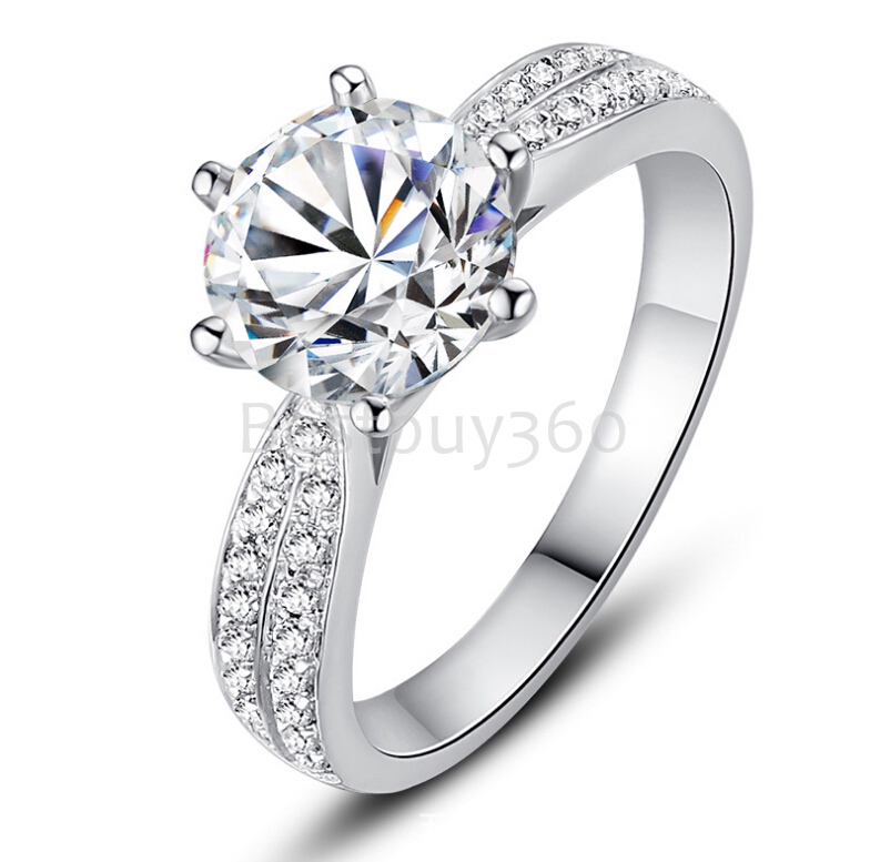 Ring Diamant charles colvard 2 carat 925 sterling silver moissanite Ring Diamant charles colvard 2 carat 925 sterling silver moissanite