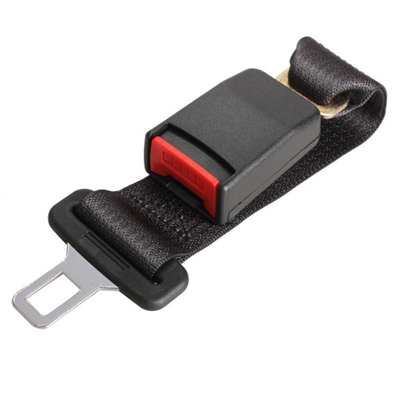 DU Car Vehicle Seat Belt Extension Extender Strap Safety Buckle Black New Free Shipping