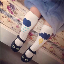 2 Pairs lot Mini Dressing Baby Girl Boy Knee High Fox socks bear Cloud Rain Non
