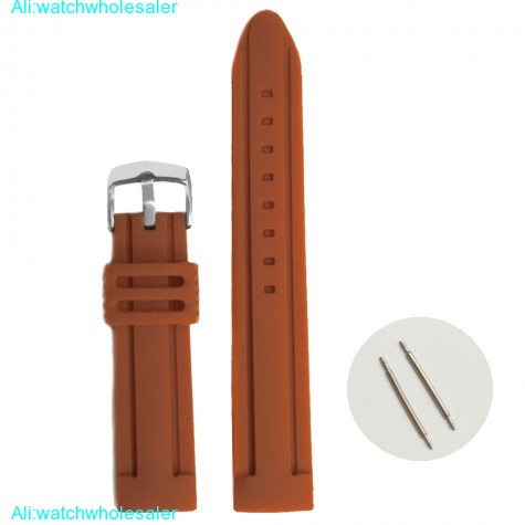 20mm Top Brown Color Silicone Jelly Rubber Unisex Watch Band Straps WB1072T20JB