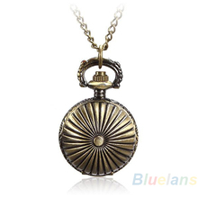 5 Colors Antique Retro Vintage Ball Metal Steampunk Quartz Necklace Pendant Chain Small Pocket Watch For