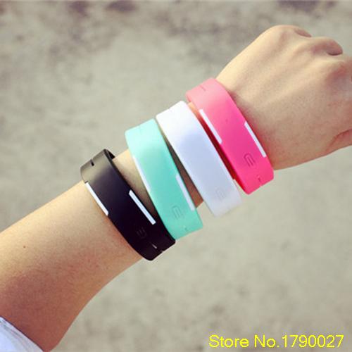 Men's Women's Silicone Red LED Sports Bracelet Touch Watch Digital Wrist Watch Free