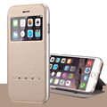 Luxury Smart Front Window View Leather Flip Case For iPhone 7 7 Plus Flip Stand Clear
