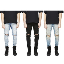 REPRESENT Jeans Cool Mens Designer Clothes Fashion Denim Jumpsuit Black/Light Blue Skinny Destroyed Ripped Distressed Jeans