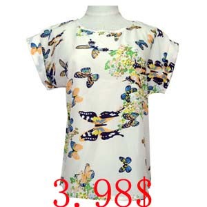 Free-Shipping-New-2015-Women-Summer-Loose-Plus-Size-Chiffon-Shirt-Pullover-Fashion-Print-Bird-Heart