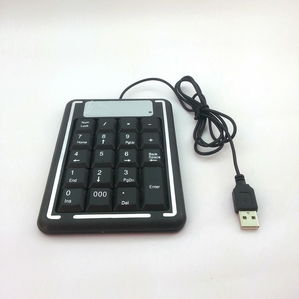 USB 19 Keys Keypad Numeric Black Keyboard  Number Pad for Laptop Desktop 3PCS/LOT  FREE SHIPPING