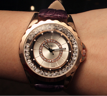 women’s watches water proof 2016 New belt circular inner diamond 4 color promotional models brand luxury fashion ladies watch