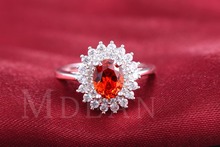 Ruby Jewelry White Gold Filled Rings For Women CZ Diamond Wedding Engagement Bague Luxury Accessories with