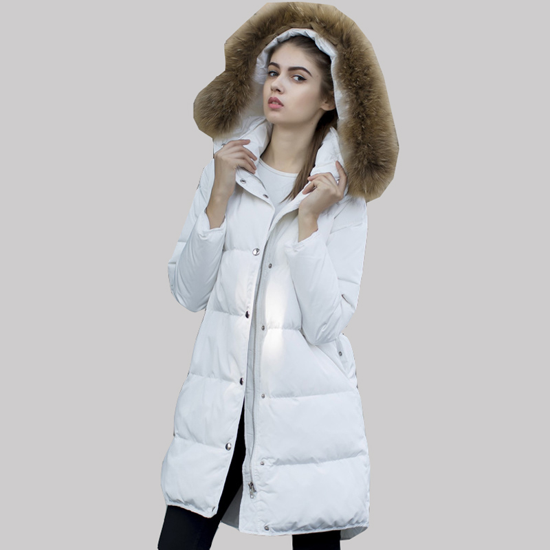 European 2016 Winter Nagymaros Collar Duck Down Jacket Women Long Thick Jackets Female Slim Coat High Quality Warm Parkas JA225