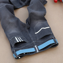 2016 new arrival Manufacturers selling men’s jeans Korean SLIM STRAIGHT men legged trousers grey pants mens orange label