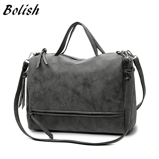 Bolish Brand Fashion Female Shoulder Bag Nubuck Leather women handbag Vintage Messenger Bag Motorcycle Crossbody Bags Women Bag