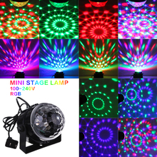 Mini RGB LED Crystal Magic Ball Stage Effect Lighting Lamp Party Disco Club DJ Light Show