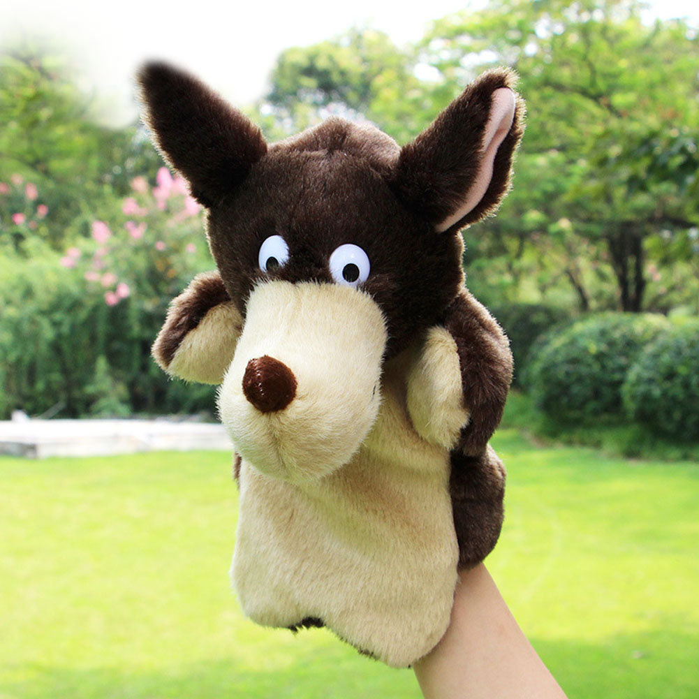 New Wolf Hand Puppet Baby Kids Child Soft Doll Plush Toy Gift FG#1