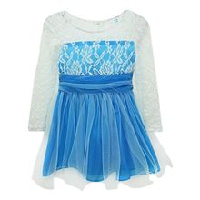 Super Girls Princess Lace Fancy Dress Long Sleeve Baby Crochet Floral Tulle Dresses