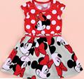 New Fashion Girls Cartoon Dress Sleeveless Knee Length Polka Dots Summer Clothing for Girl Sundress