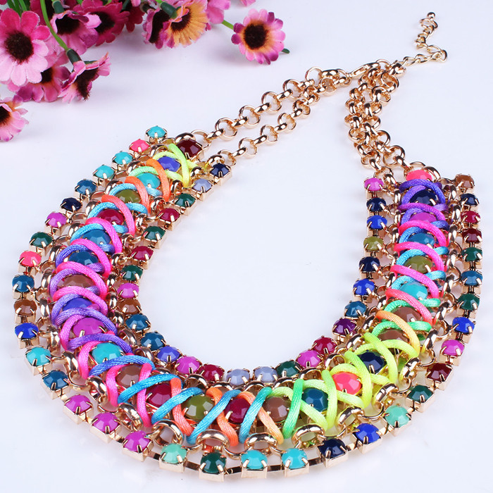 7 Colors Chokers Necklaces Statement Necklaces Punk Personality Rhinestone Choker Fine Jewelry XL141