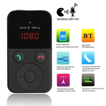 Hot Sale Best Price Durable 1 Pcs Bluetooth LCD Car Kit FM Transmitter USB Charger TF MP3 Wireless Handsfree Mic New